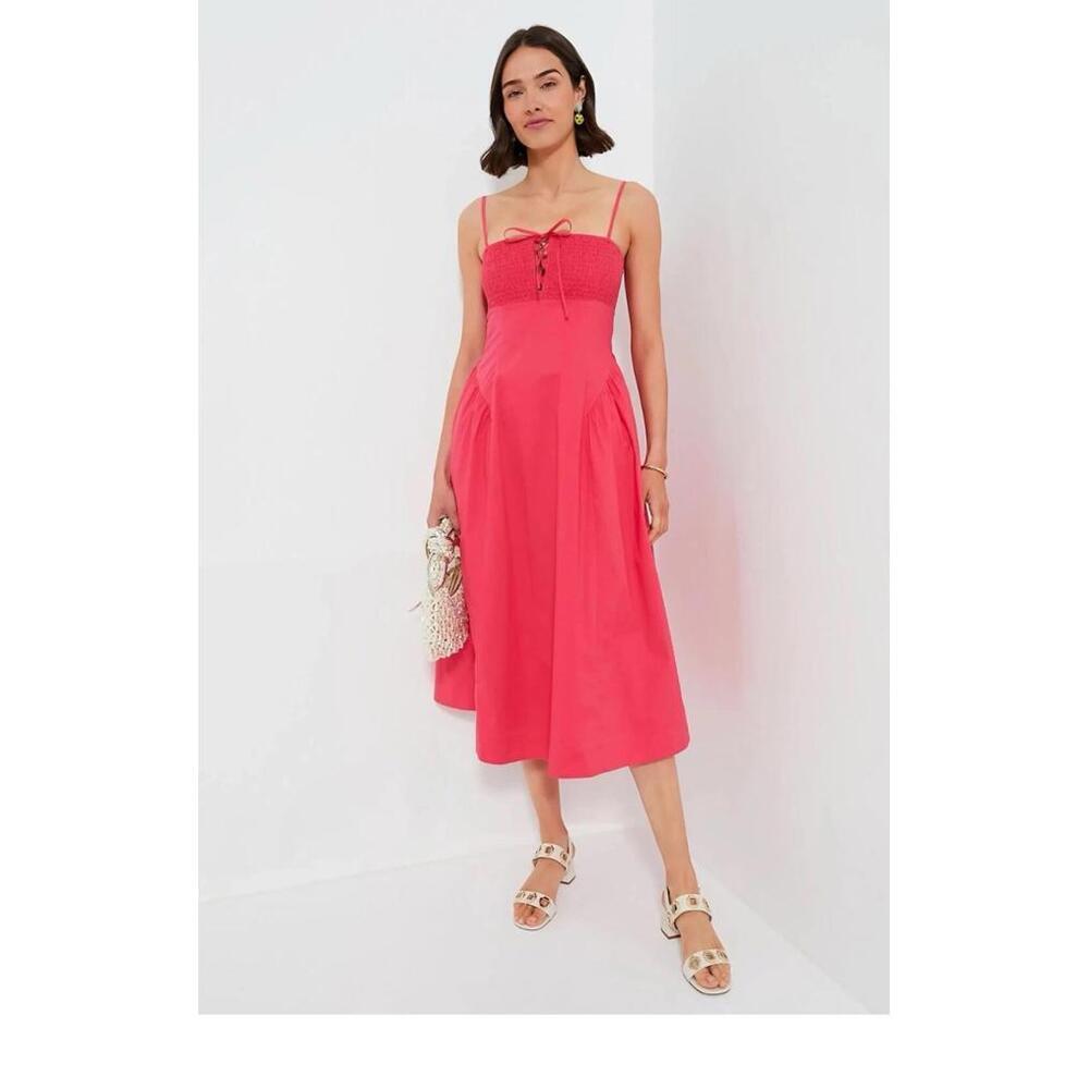 Tuckernuck Hyacinth House Watermelon Pink  Serafina Midi Dress NWT Extra Large